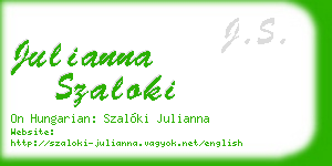 julianna szaloki business card