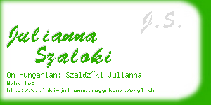 julianna szaloki business card